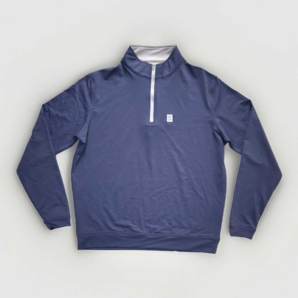 Peter Millar Men's Quarter Zip Performance Pullover Blue Golf Jacket Size M